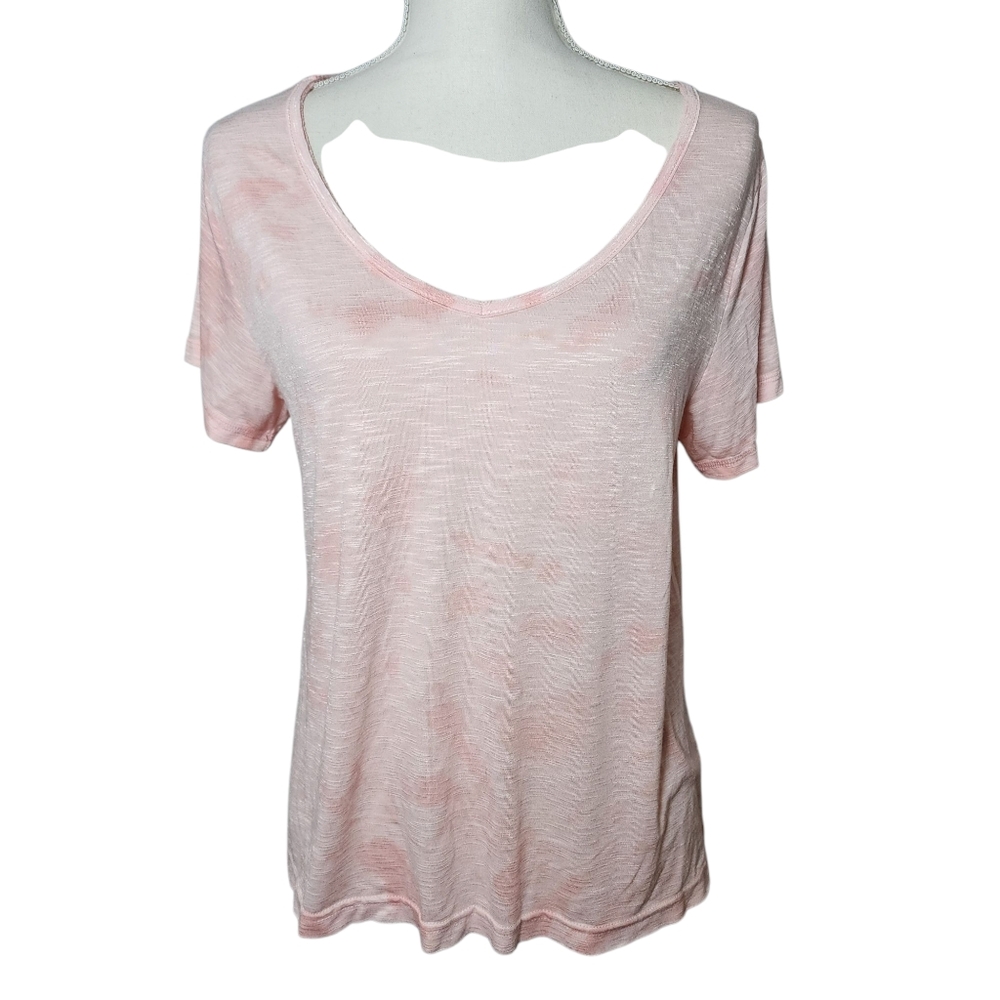 Pol Tie Dye Light Pink Scoop Neck Top Size Small